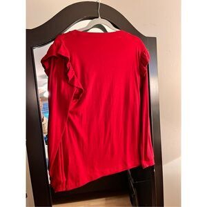 NEW Sieanear Ruffle Long-Sleeve Knit Top Casual Tunic M